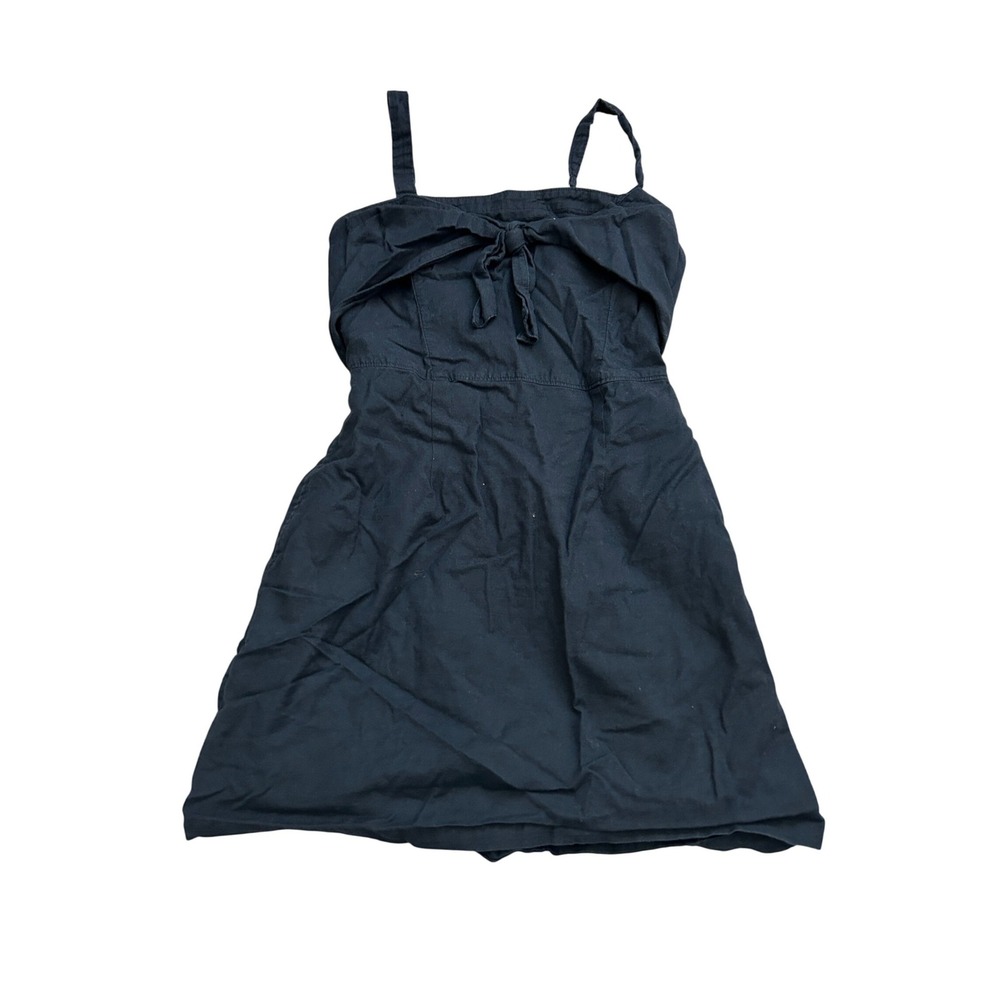 Abercrombie & Fitch Mini Dress Womens Small Black Excellent Bow Tie Front Zip